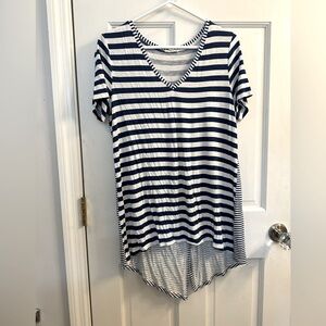 Blue & white striped t shirt